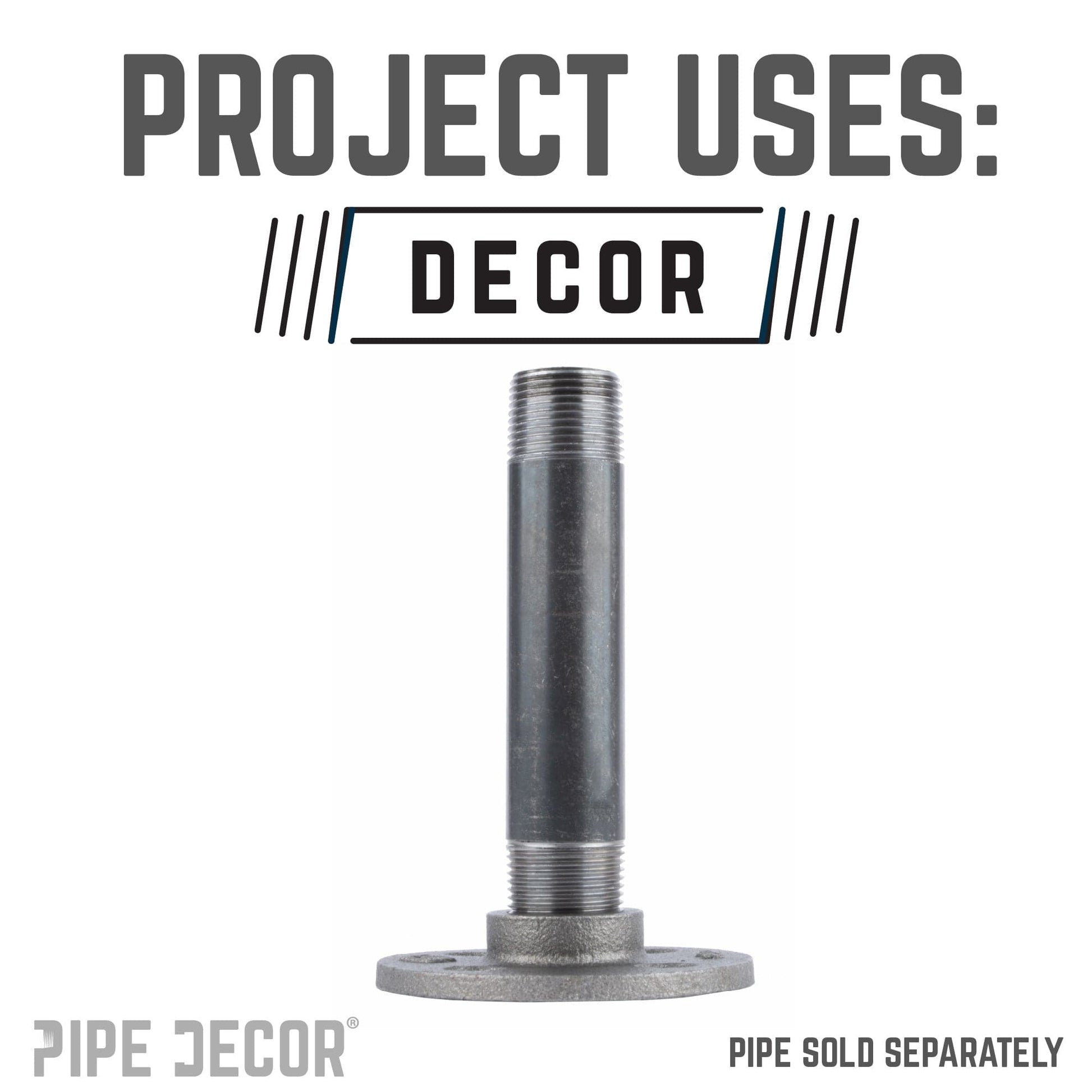 1/2 in. Black Mini Flange PIPE DECOR
