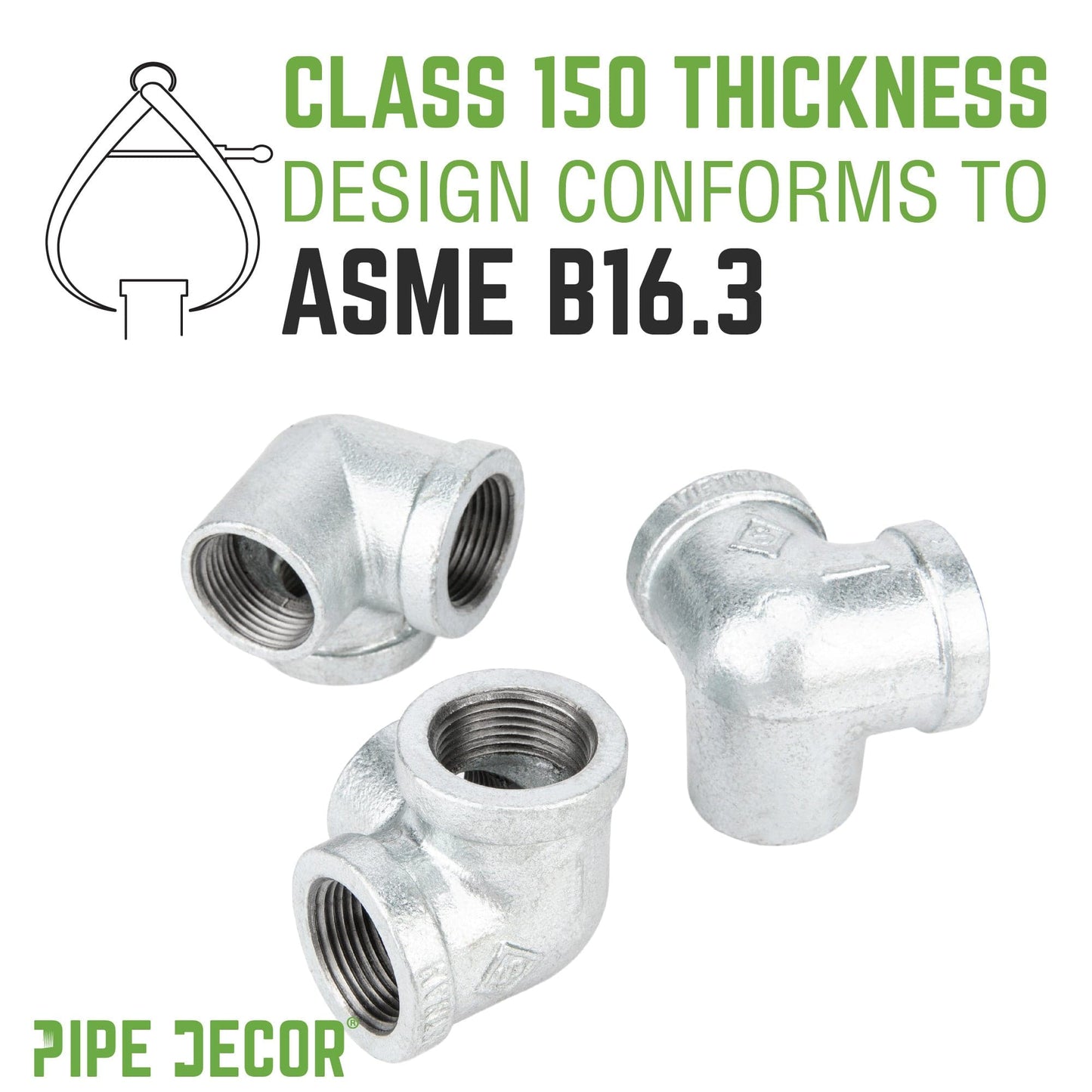 1/2 in. Galvanized Side Outlet Elbow PIPE DECOR