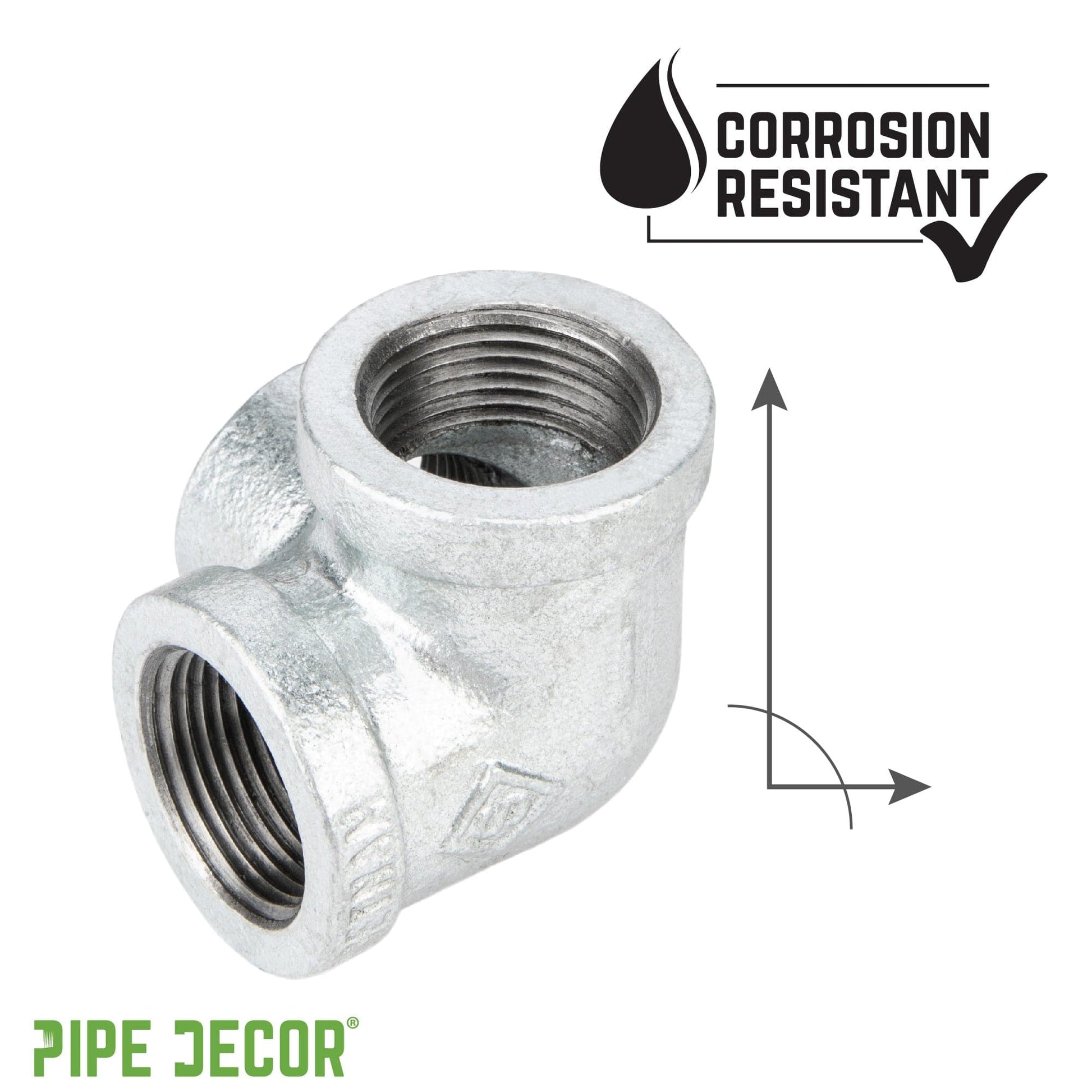 1/2 in. Galvanized Side Outlet Elbow PIPE DECOR