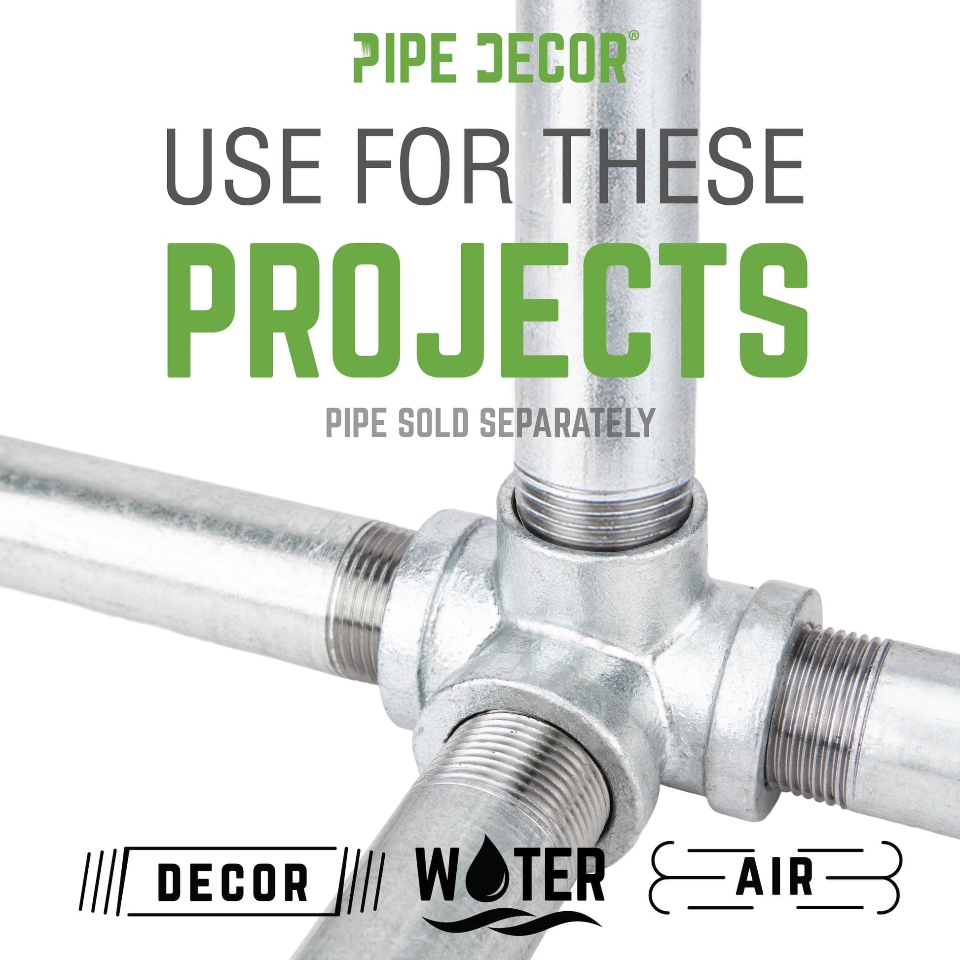 1/2 in. Galvanized Iron Side Outlet Tee PIPE DECOR