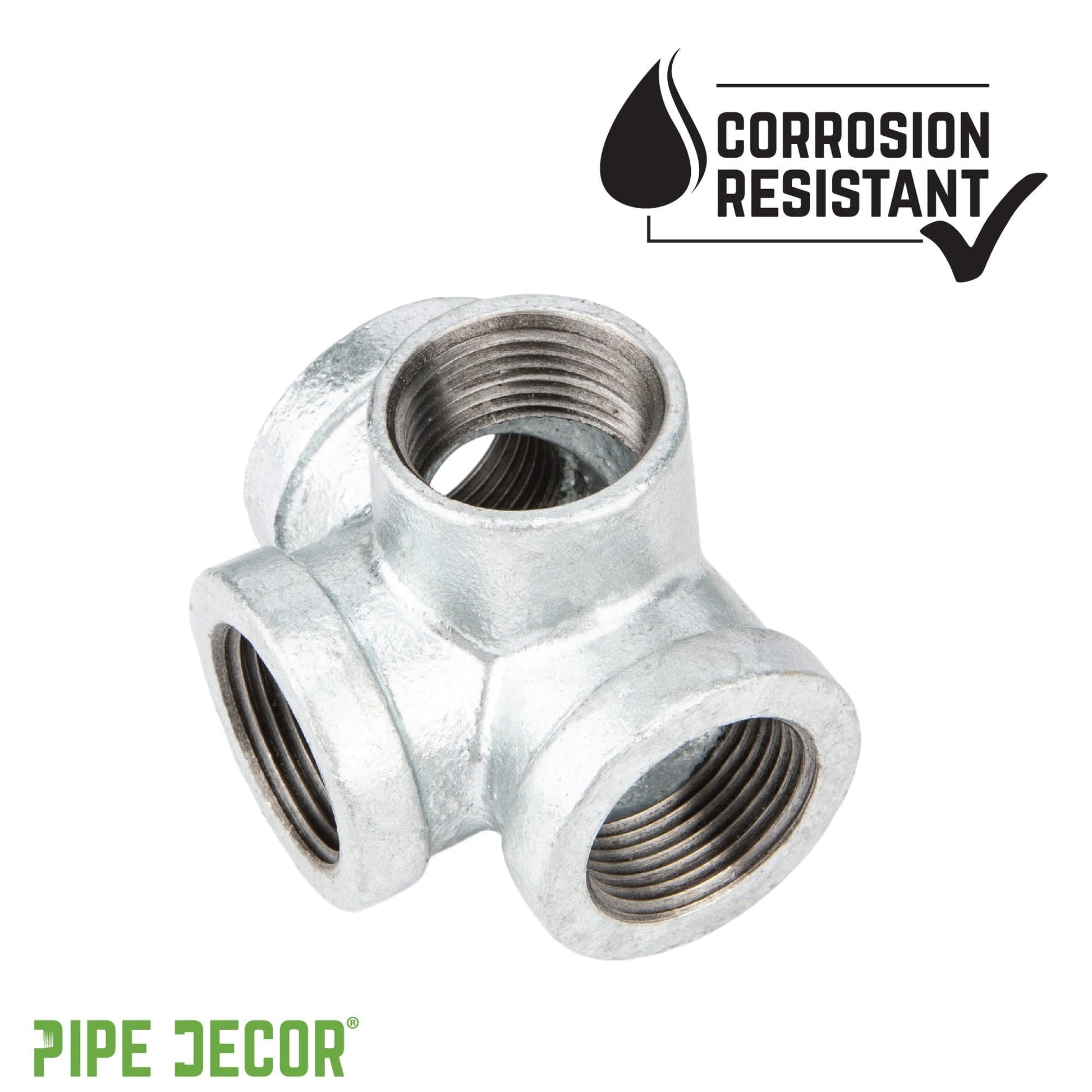 1/2 in. Galvanized Iron Side Outlet Tee PIPE DECOR
