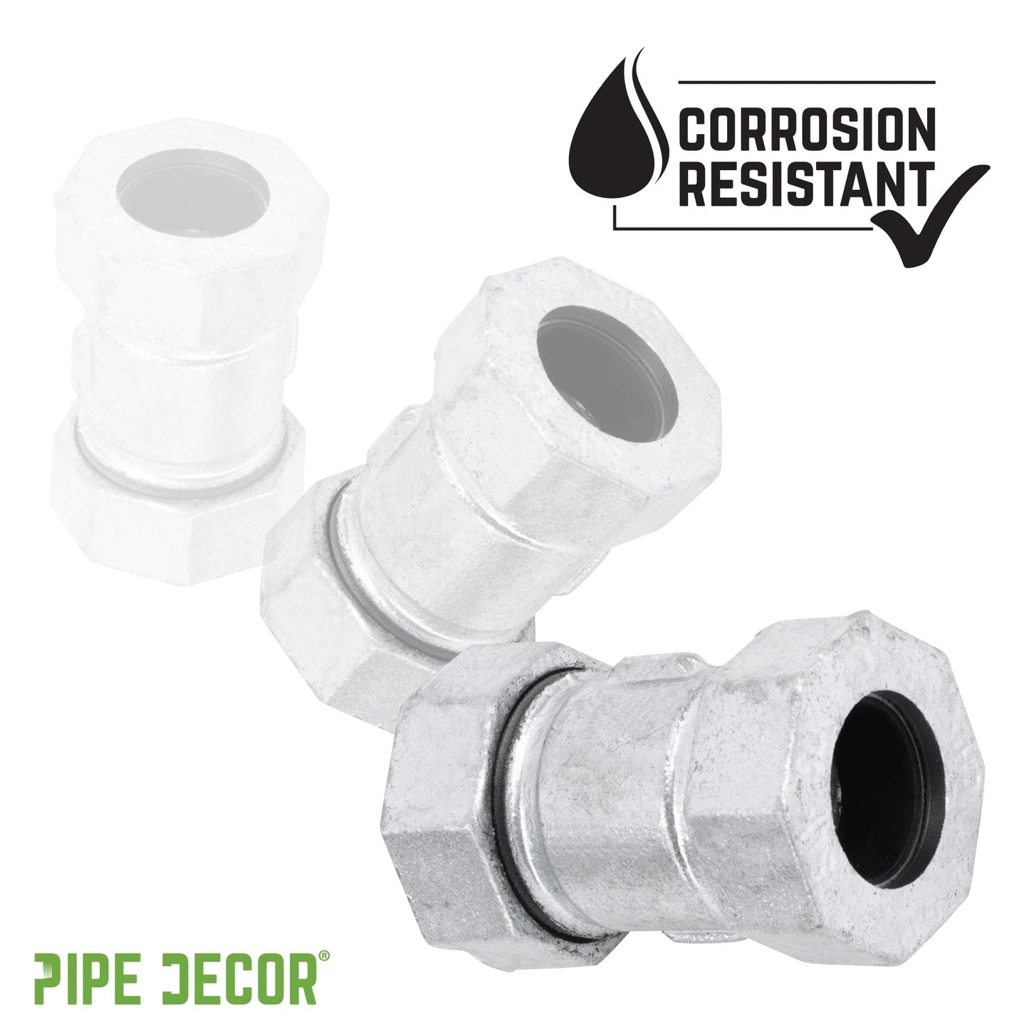 1 1/4 in. Galvanized Iron Compression Coupling
