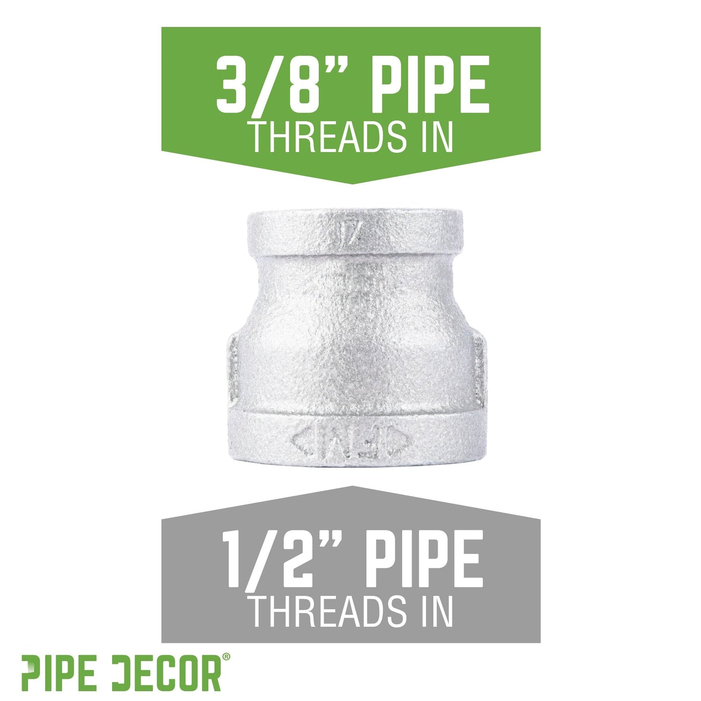 1/2 in. x 3/8 in. Galvanized Iron Reducing Coupling