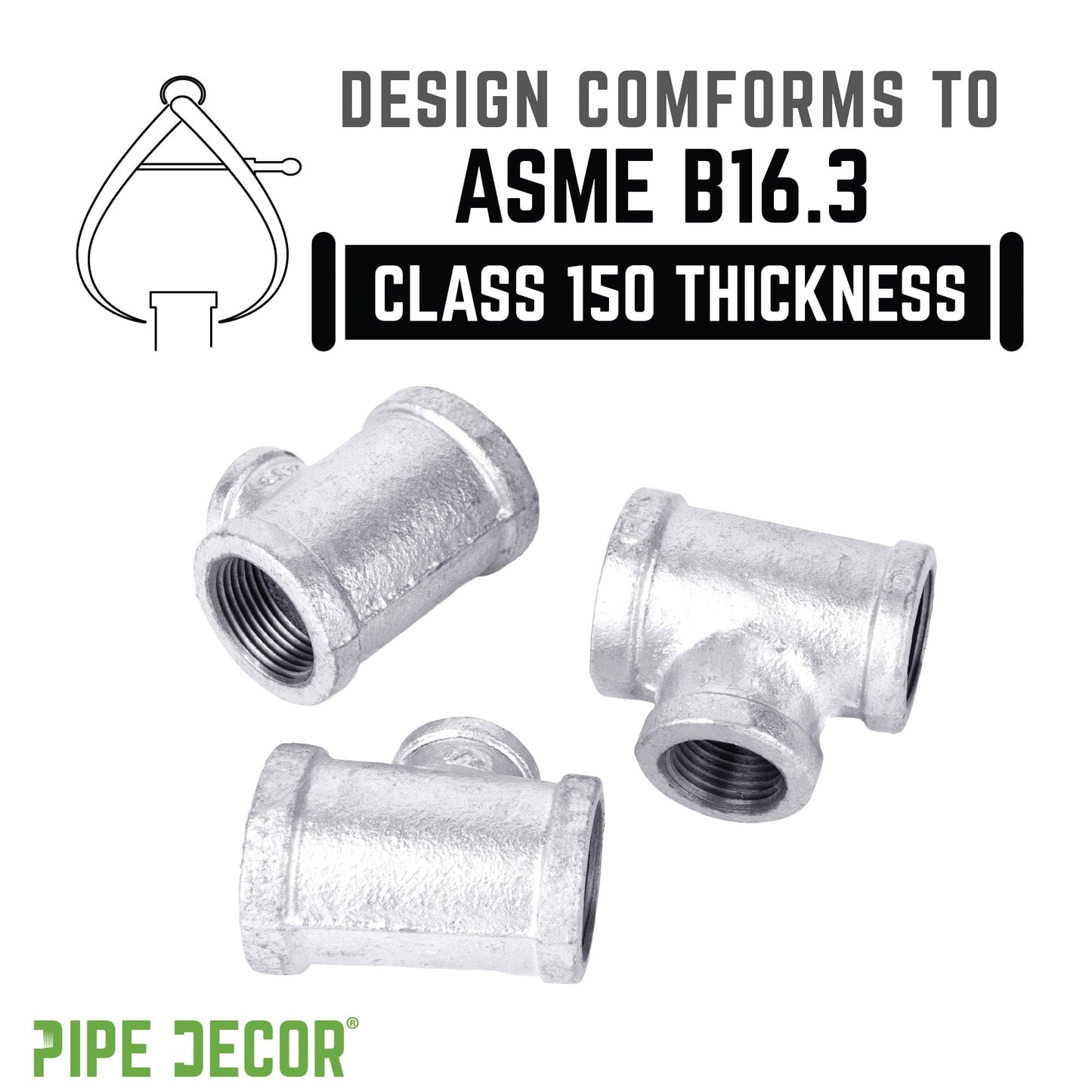 1 in. x 3/4 in. x 1 in. Galvanized Reducing Tee