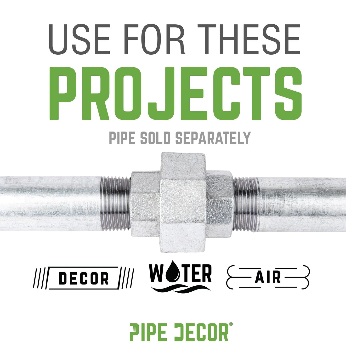 1/2 in. Galvanized Iron Union PIPE DECOR