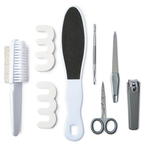 Equate 8-Piece Pedicure Foot Care Set with Zipper Pouch, Silver EasyOptionXY LLC