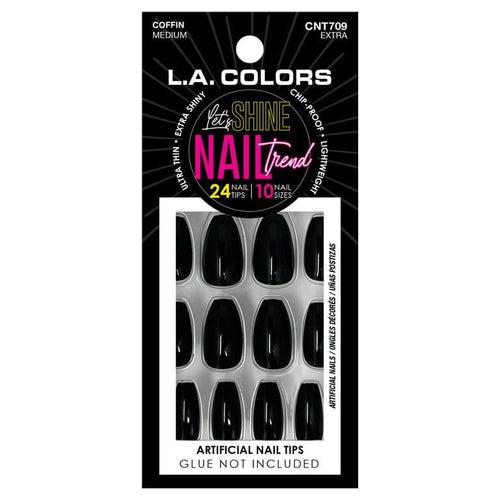 L.A. COLORS Shine Nail Trend Nail Tips, Coffin Shape, Extra, 24 Pieces EasyOptionXY LLC