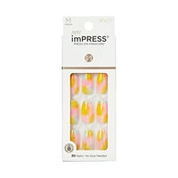 KISS imPRESS Medium Coffin Gel Press-On Nails, Glossy Pink, 30 Pieces EasyOptionXY LLC