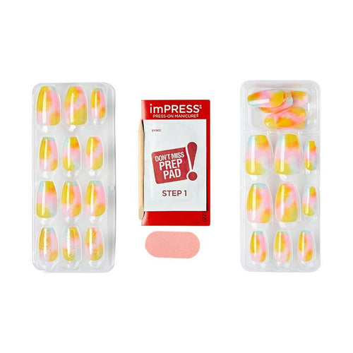 KISS imPRESS Medium Coffin Gel Press-On Nails, Glossy Pink, 30 Pieces EasyOptionXY LLC