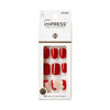 KISS imPRESS Long-Lasting Short Square Gel Press-On Nails, Glossy Medium Red, 'Adore You', 33 Ct. EasyOptionXY LLC