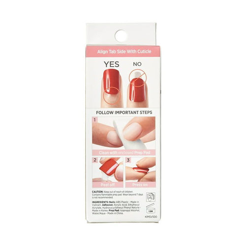 KISS imPRESS Long-Lasting Short Square Gel Press-On Nails, Glossy Medium Red, 'Adore You', 33 Ct. EasyOptionXY LLC
