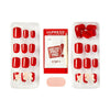 KISS imPRESS Long-Lasting Short Square Gel Press-On Nails, Glossy Medium Red, 'Adore You', 33 Ct. EasyOptionXY LLC