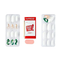 KISS imPRESS Medium Almond Gel Press-On Nails, Glossy Light White, 30 Pieces EasyOptionXY LLC