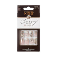 KISS Classy Premium Medium Coffin Glue-On Nails, Glossy Light White, 30 pieces EasyOptionXY LLC