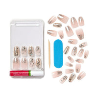 KISS Classy Premium Medium Coffin Glue-On Nails, Glossy Light White, 30 pieces EasyOptionXY LLC