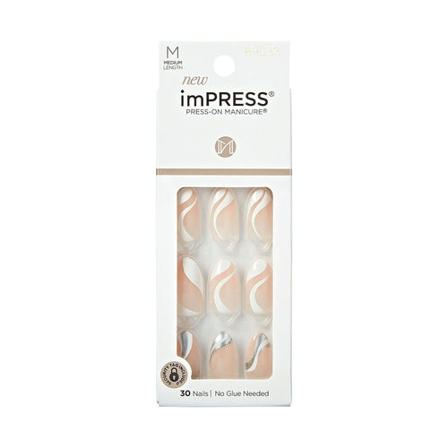 KISS imPRESS Medium Almond Gel Press-On Nails, Glossy Light Pink, 'On My Mind', 33Ct. EasyOptionXY LLC