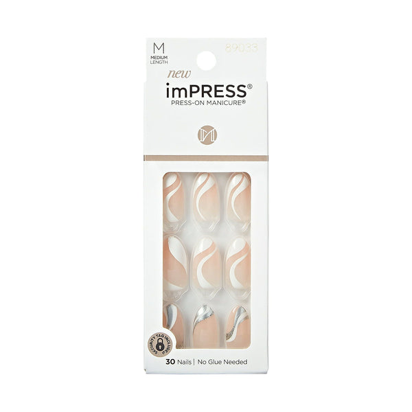 KISS imPRESS Medium Almond Gel Press-On Nails, Glossy Light Pink, 'On My Mind', 33Ct. EasyOptionXY LLC