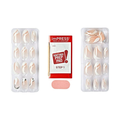 KISS imPRESS Medium Almond Gel Press-On Nails, Glossy Light Pink, 'On My Mind', 33Ct. EasyOptionXY LLC