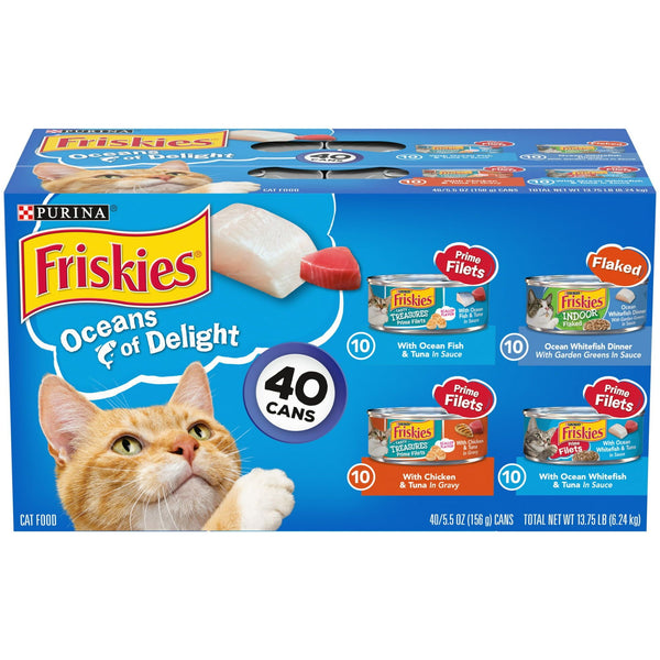 Purina Friskies Ocean Of Delight Wet Cat Food Variety Pack, 5.5 oz Cans (40 Pack) EasyOptionXY LLC
