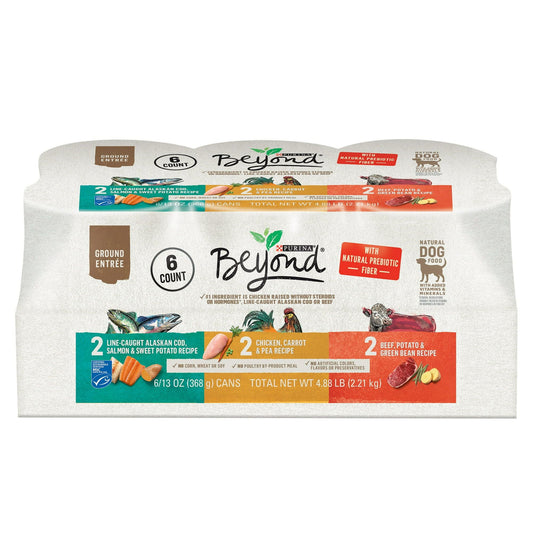 (6 Pack) Purina Beyond Natural Pate Wet Dog Food Variety Pack, Grain Free Ground Entrees, 13 oz. Cans EasyOptionXY LLC