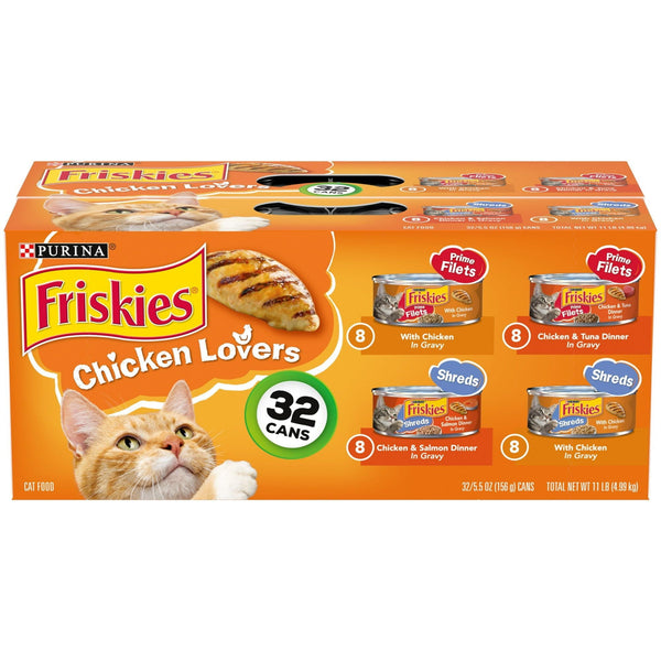 Purina Friskies Chicken Lovers Wet Cat Food Variety Pack, 5.5 oz Cans (32 Pack) EasyOptionXY LLC