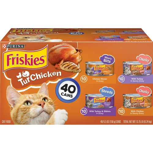 Purina Friskies Turchicken Wet Cat Food Variety Pack, 5.5 oz Cans (40 Pack) EasyOptionXY LLC