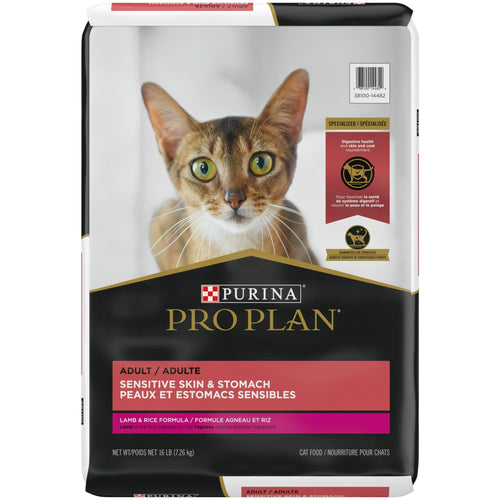 Purina Pro Plan Sensitive Skin and Stomach Lamb Rice Dry Cat Food, 16 lb Bag EasyOptionXY LLC
