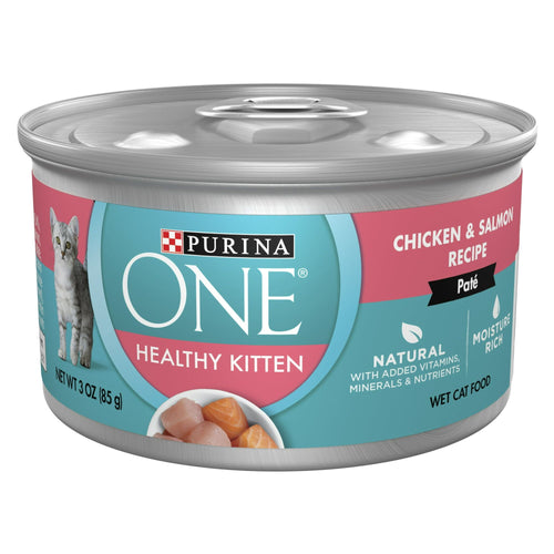 Purina One Healthy Kitten Wet Cat Food for Kittens Chicken Salmon, 3 oz Cans (12 Pack) EasyOptionXY LLC