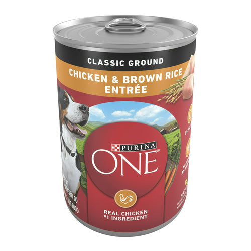 Purina One Classic Ground for Adult Dogs Chicken and Brown Rice, 13 oz Cans (12 Pack) EasyOptionXY LLC