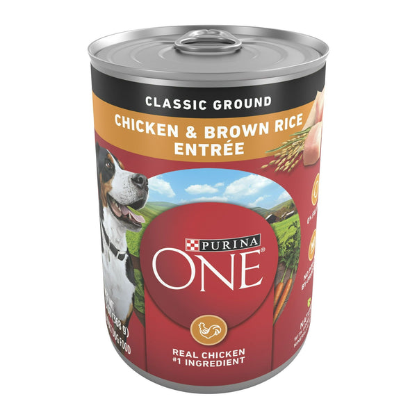 Purina One Classic Ground for Adult Dogs Chicken and Brown Rice, 13 oz Cans (12 Pack) EasyOptionXY LLC