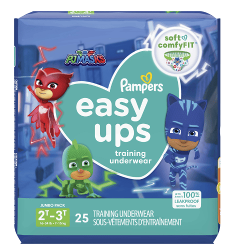 Pampers Easy Ups Training Underwear Boys Size 4 2T-3T, 25 Count EasyOptionXY LLC