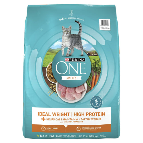 Purina One +Plus Ideal Weight High Protein Dry Cat Food Turkey, 16 lb Bag EasyOptionXY LLC
