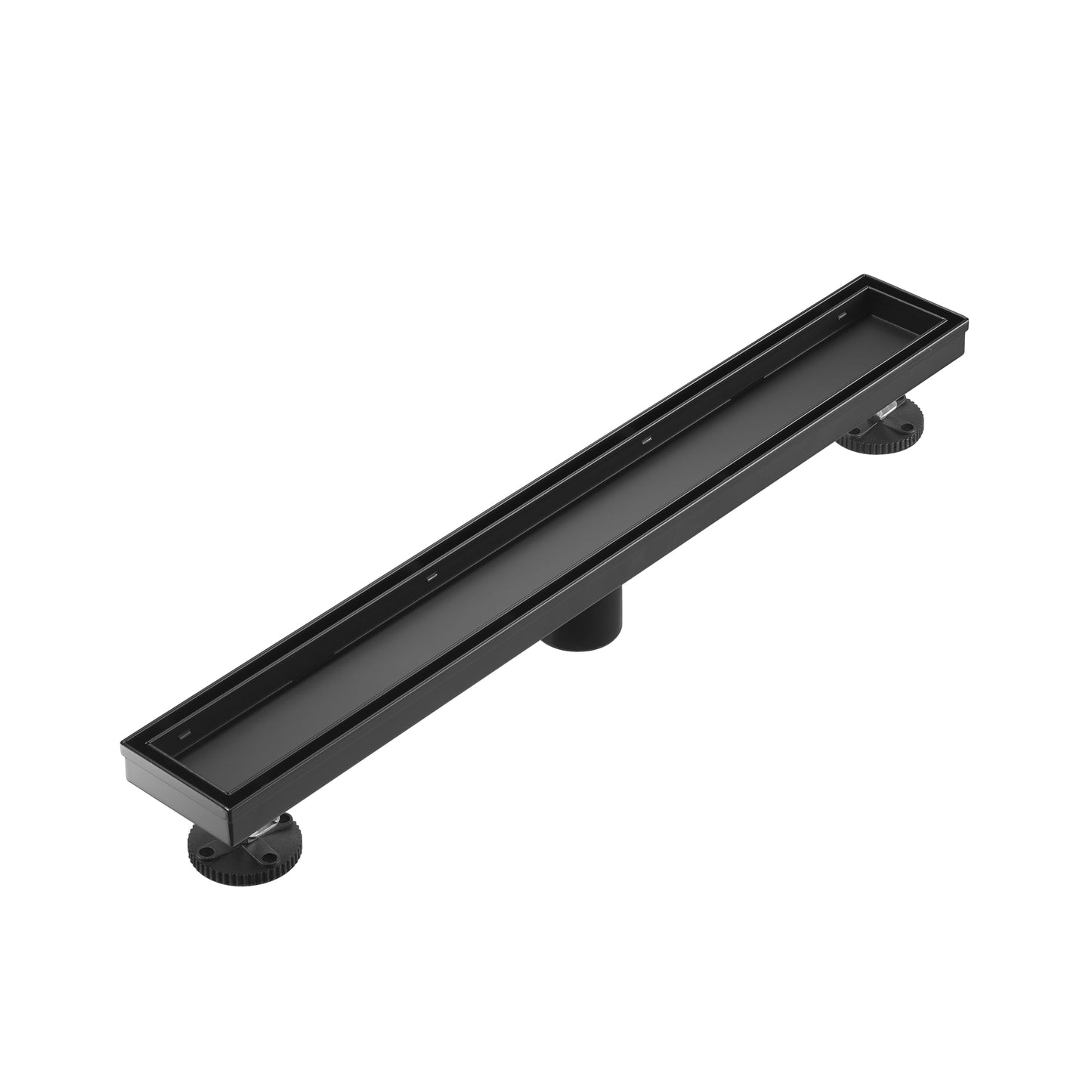 Linear Shower Drain 32" Comes with Matte Black Polished 2 in 1 Panels, Tile Insert Shower Drain, Equipped with Adjustableft,Hair Filters