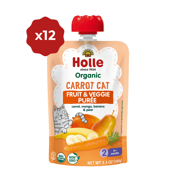 Holle Baby Food Pouches - Organic Fruit & Veggie Puree - Carrot Cat Holle USA