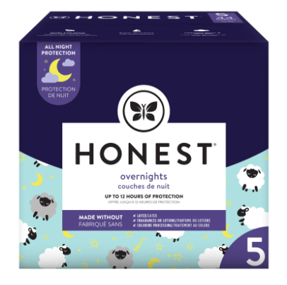The Honest Company Overnight Baby Diapers, Sleepy Sheep, Size 5, 44 ct EasyOptionXY LLC