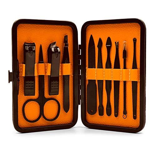 Wild Willies Arsenal Manicure and Pedicure Set, Men's Grooming Kit, Black, 10 Pieces EasyOptionXY LLC