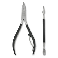 Japonesque Stainless Steel Soft Touch Toenail Clipper and Cuticle Pusher, 2 Piece EasyOptionXY LLC