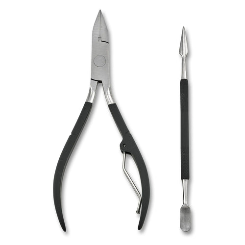 Japonesque Stainless Steel Soft Touch Toenail Clipper and Cuticle Pusher, 2 Piece EasyOptionXY LLC
