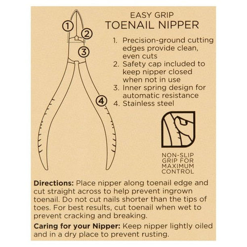 Equate Beauty Stainless Steel Easy Grip Non-Slip Toenail Nipper EasyOptionXY LLC