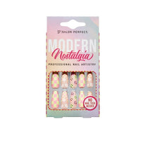 Salon Perfect Artificial Nails, 115 Modern Nostalgia Pink Checkers, File & Glue Included, 30 Nails EasyOptionXY LLC