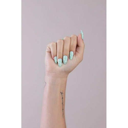 PaintLab Reusable Press-on Gel Nails Kit, Daisy Turquoise, 24 Ct EasyOptionXY LLC