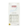 KISS Gel Fantasy Sculpted Medium Square Glue-On Nails, Glossy Light White, 'Glazed', 28 Ct EasyOptionXY LLC