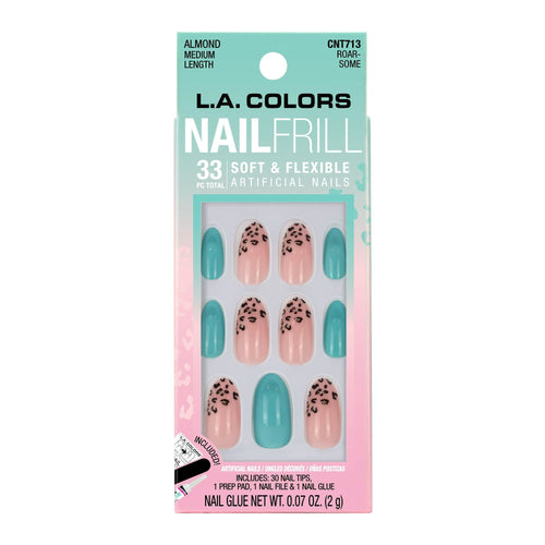 L.A. COLORS Frill Nail Tips, Roar-Some, 33 Pieces EasyOptionXY LLC
