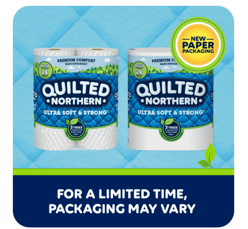 Quilted Northern Ultra Soft & Strong Toilet Paper, 18 Mega Rolls, Recyclable Paper Packaging EasyOptionXY LLC