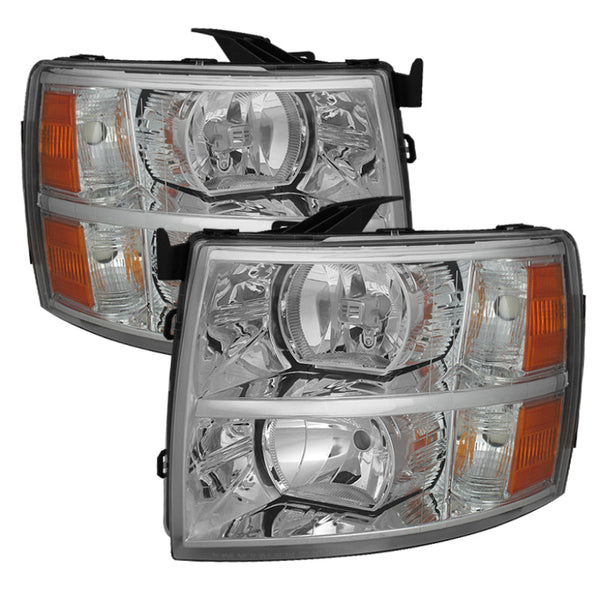 xTune Chevy Silverado 07-13 Crystal Headlights Chrome HD-JH-CS07-AM-C OffRoadUSA.com