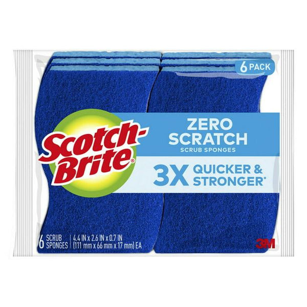 Scotch-Brite Zero Scratch Non-Scratch Scrub Sponges, 6 Scrubbing Sponges EasyOptionXY LLC