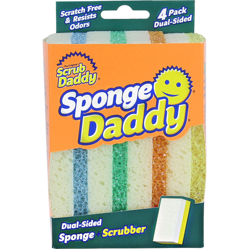 Scrub Daddy Sponge Daddy Dual-Sided Non- Scratch Sponge, 4 Count EasyOptionXY LLC