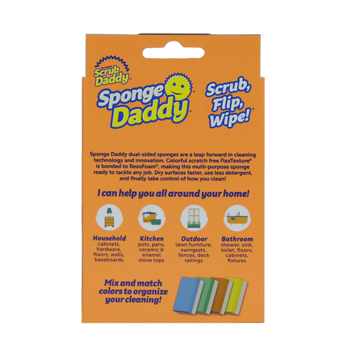 Scrub Daddy Sponge Daddy Dual-Sided Non- Scratch Sponge, 4 Count EasyOptionXY LLC