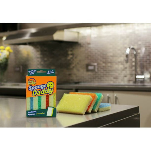 Scrub Daddy Sponge Daddy Dual-Sided Non- Scratch Sponge, 4 Count EasyOptionXY LLC
