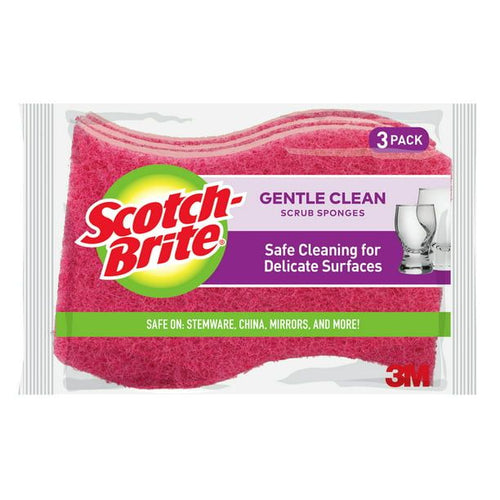 Scotch-Brite Sponge for Delicate Surfaces, Gentle Safe Clean, 3 Scrubbers EasyOptionXY LLC